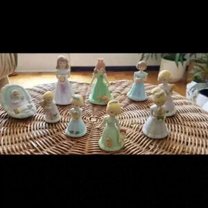 Vintage Enesco porcelain growing up girls. Hand crafted.  Hand painted.